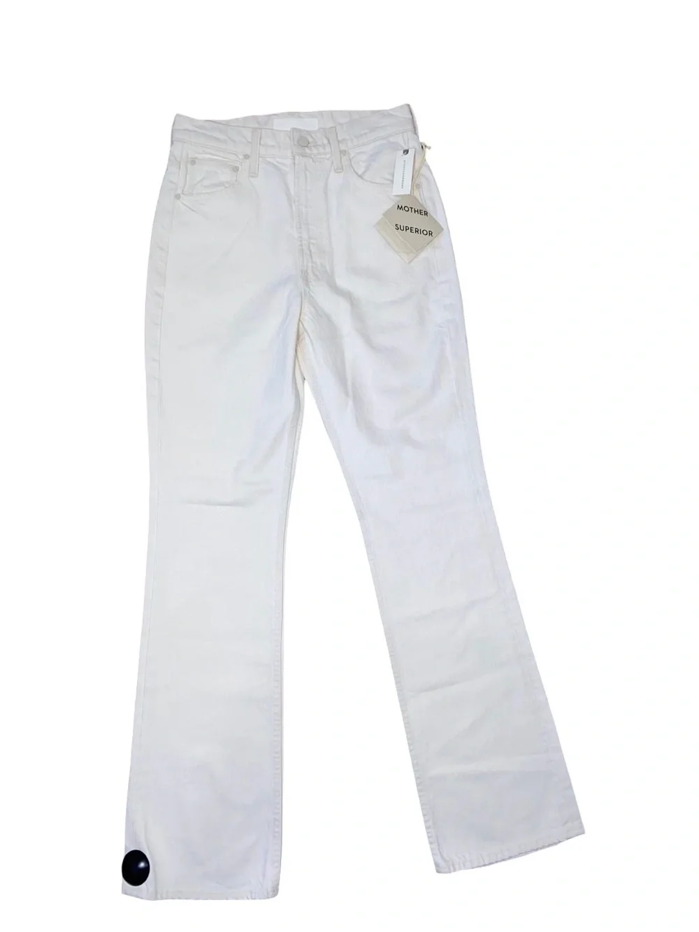 MOTHER Superior The Scooter Skimp High Rise Flare Jeans Natural Selection White